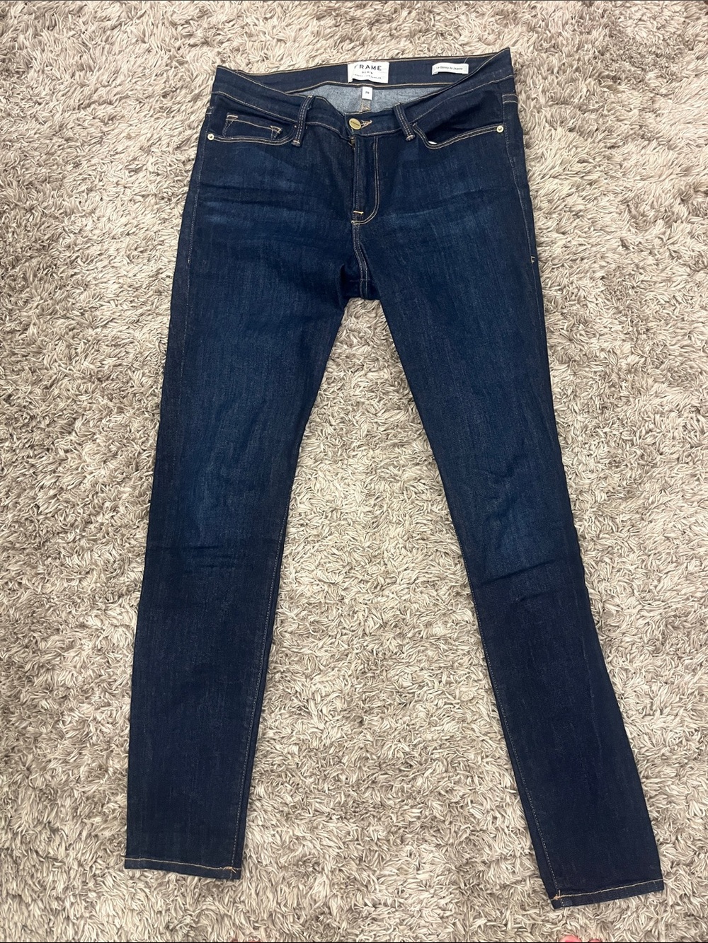 Frame Denim Women's Skinny Jeans in Dark Blue Wash